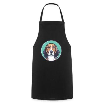 Welsh Hound Dog Breed Funny Cartoon Kawaii Clipart - Cooking Apron - black - Front - AI Model Male 185 dark (185cm)