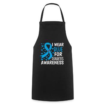 Ich trage Blau für das Diabetes-Bewusstsein T1D nutzlos - Kochschürze - Schwarz - Vorne - AI Model Male 185 dark (185cm)