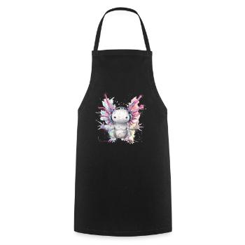 Axolotl Motif Tail Lurch Animal Lover Headphones - Cooking Apron - black - Front - AI Model Male 185 dark (185cm)