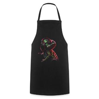 Chameleon Animal Animal Lover Headphones Reptiles - Cooking Apron - black - Front - AI Model Male 185 dark (185cm)