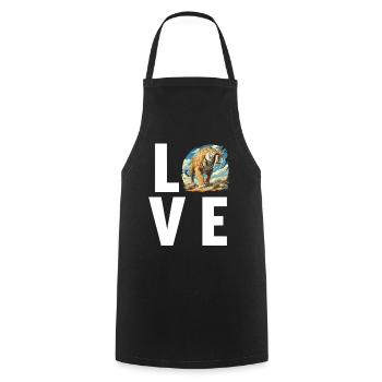 Saber-Toothed Tiger Sabertooth Tiger - Cooking Apron - black - Front - AI Model Male 185 dark (185cm)