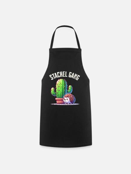 Stachel Gang Igel Kaktus - Kochschürze - Schwarz
