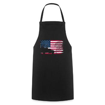 Storm Chaser United States Flag Tornado - Cooking Apron - black - Front - AI Model Male 185 dark (185cm)
