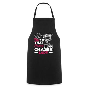 yes, I'm that crazy storm chaser - Cooking Apron - black - Front - AI Model Male 185 dark (185cm)