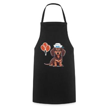 Dackel Matrose Geburtstag Geburtstagsgeschenk Hund - Kochschürze - Schwarz - Vorne - AI Model Male 185 dark (185cm)