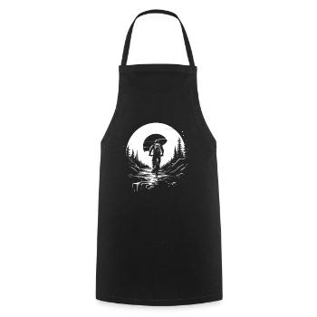 Mountain Biking Sketch - Cooking Apron - black - Front - AI Model Male 185 dark (185cm)
