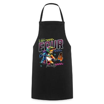 4ème anniversaire des filles de motocross - Tablier de cuisine - noir - Devant - AI Model Male 185 dark (185cm)