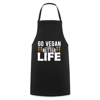 Devenez végétalien pour une vie meilleure - Tablier de cuisine - noir - Devant - AI Model Male 185 dark (185cm)