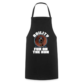Dog Agility Fun On The Run Dog Sport Enthusiast - Cooking Apron - black - Front - AI Model Male 185 dark (185cm)
