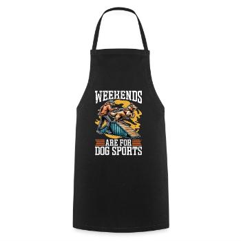 Dog Agility Training Weekends Are For Dog Sports - Cooking Apron - black - Front - AI Model Male 185 dark (185cm)
