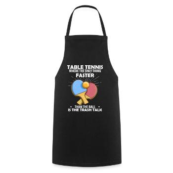 Table tennis: where the only thing faster than the - Cooking Apron - black - Front - AI Model Male 185 dark (185cm)