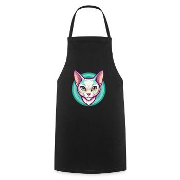 Burmilla Chat Race Dessin Animé Kawaii Animal Pet - Tablier de cuisine - noir - Devant - AI Model Male 185 dark (185cm)