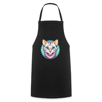 Schnee Bengalen Katze Rasse Karikatur Kawaii Tier Haustier - Kochschürze - Schwarz - Vorne - AI Model Male 185 dark (185cm)