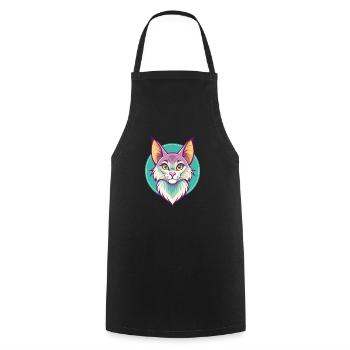 Chat Somali Race Dessin Animé Kawaii Animal Pet - Tablier de cuisine - noir - Devant - AI Model Male 185 dark (185cm)