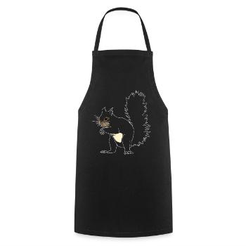 Lineart écureuil - Tablier de cuisine - noir - Devant - AI Model Male 185 dark (185cm)