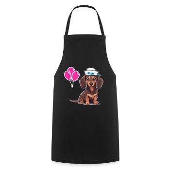 Chien Teckel Sailor Sailor Ballons d’anniversaire - Tablier de cuisine - noir - Devant - AI Model Male 185 dark (185cm)