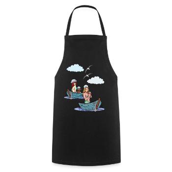 Bateau de mer Bateaux Marin Marin Marins - Tablier de cuisine - noir - Devant - AI Model Male 185 dark (185cm)