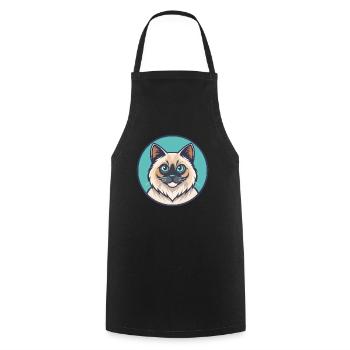 Birman Chat Race Dessin Animé Kawaii Animal Pet - Tablier de cuisine - noir - Devant - AI Model Male 185 dark (185cm)