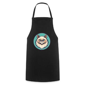 Colorpoint Chat Persan Race Dessin Animé Kawaii Animal - Tablier de cuisine - noir - Devant - AI Model Male 185 dark (185cm)