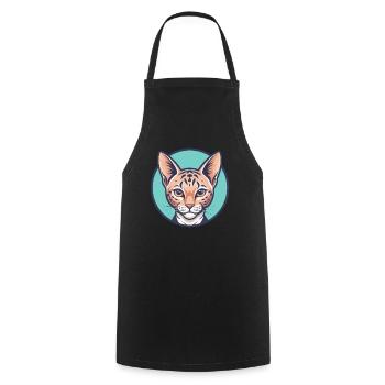 Ocicat Chat Race Dessin Animé Kawaii Animal Animal Pet - Tablier de cuisine - noir - Devant - AI Model Male 185 dark (185cm)
