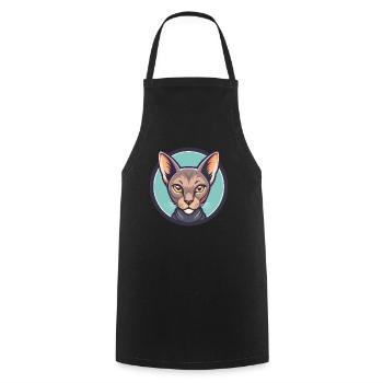 Korat Chat Race Dessin Animé Kawaii Animal Pet - Tablier de cuisine - noir - Devant - AI Model Male 185 dark (185cm)