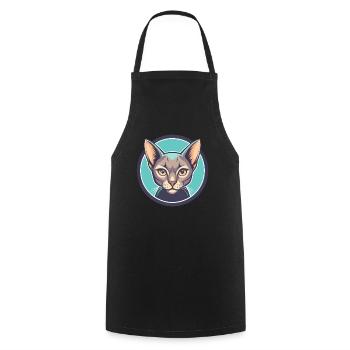 Chat bleu russe race dessin animé Kawaii animal de compagnie - Tablier de cuisine - noir - Devant - AI Model Male 185 dark (185cm)