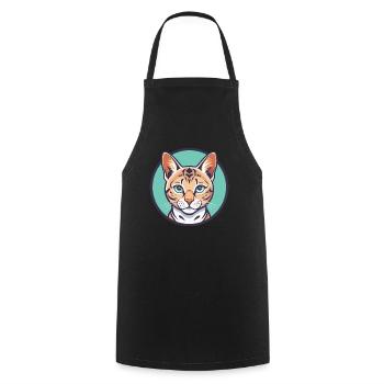 Schnee Bengal Katze Rasse Karikatur Kawaii Tier Haustier - Kochschürze - Schwarz - Vorne - AI Model Male 185 dark (185cm)
