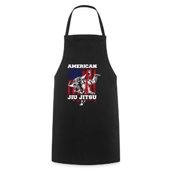 American Jiu Jitsu United States Flag Martial Arts Fighter - Cooking Apron - black - Front - AI Model Male 185 dark (185cm)