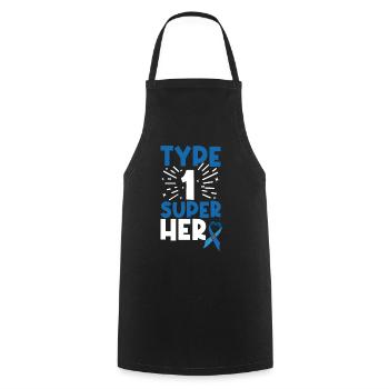 Typ 1 Diabetes Bewusstsein Bauchspeicheldrüse Insulin Blau - Kochschürze - Schwarz - Vorne - AI Model Male 185 dark (185cm)