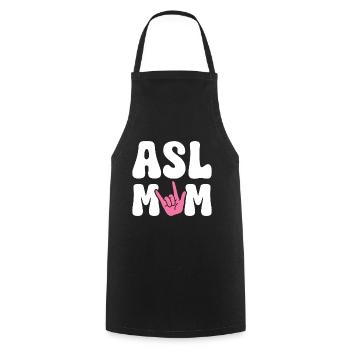 ASL Mama Lustig Taub und Schwerhörig ASL - Kochschürze - Schwarz - Vorne - AI Model Male 185 dark (185cm)