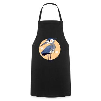 Héron Reiher - Tablier de cuisine - noir - Devant - AI Model Male 185 dark (185cm)