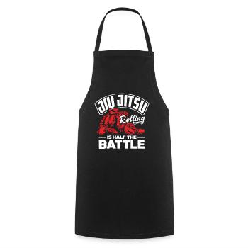 Jiu Jitsu Rolling Is Half of the Fight - Cooking Apron - black - Front - AI Model Male 185 dark (185cm)
