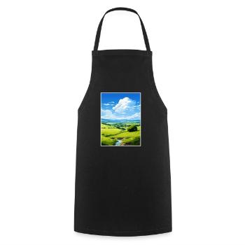 Nidderdale Aonb Affiche de voyage Souvenir Peinture WPA - Tablier de cuisine - noir - Devant - AI Model Male 185 dark (185cm)