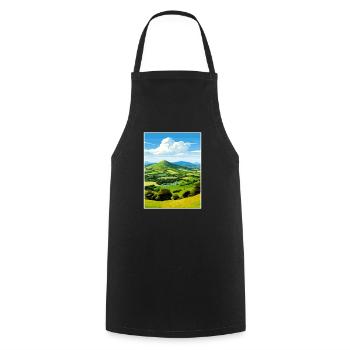 Malvern Hills Aonb Reise Poster Souvenir Farbe WP - Kochschürze - Schwarz - Vorne - AI Model Male 185 dark (185cm)