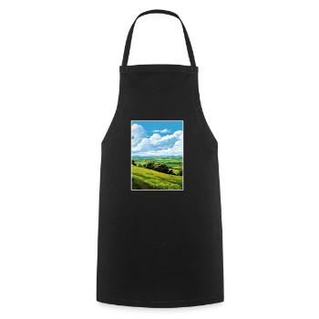 Blackdown Hills Aonb Travel Poster Souvenir WPA - Cooking Apron - black - Front - AI Model Male 185 dark (185cm)
