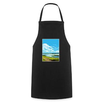 Strangford Lough Aonb Reiseposter Souvenir WPA - Kochschürze - Schwarz - Vorne - AI Model Male 185 dark (185cm)