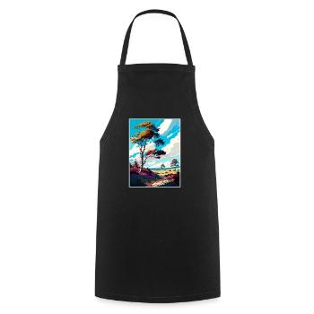 Ashdown Forest Travel Poster Postcard Painting - Cooking Apron - black - Front - AI Model Male 185 dark (185cm)