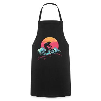 90s Mountain Bike Lovers - Cooking Apron - black - Front - AI Model Male 185 dark (185cm)