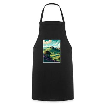 Shropshire Hills Aonb Travel Poster Souvenir WPA - Cooking Apron - black - Front - AI Model Male 185 dark (185cm)