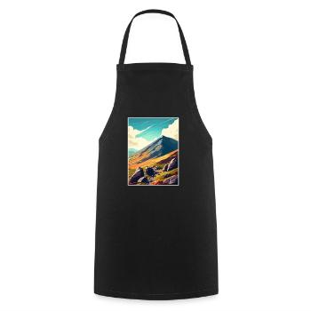 Mourne Mountains Aonb Travel Poster Souvenir WPA - Cooking Apron - black - Front - AI Model Male 185 dark (185cm)
