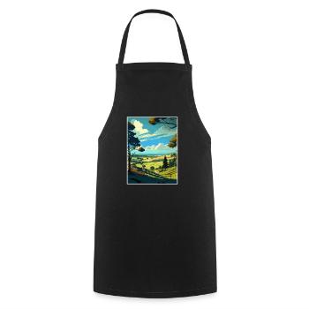 Blackdown Hills Aonb Travel Poster Souvenir WPA - Cooking Apron - black - Front - AI Model Male 185 dark (185cm)
