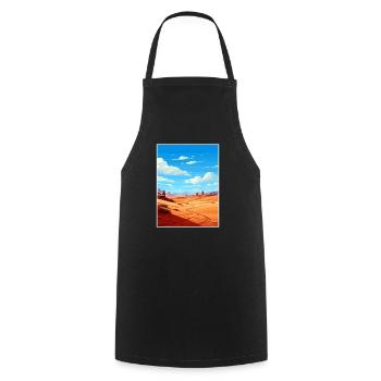 Merzouga Maroc Affiche de voyage Peinture Souvenir WPA - Tablier de cuisine - noir - Devant - AI Model Male 185 dark (185cm)