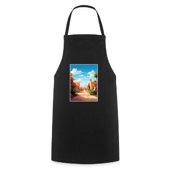 Marrakesch Marokko Reise Poster Souvenir Farbe WPA - Kochschürze - Schwarz - Vorne - AI Model Male 185 dark (185cm)