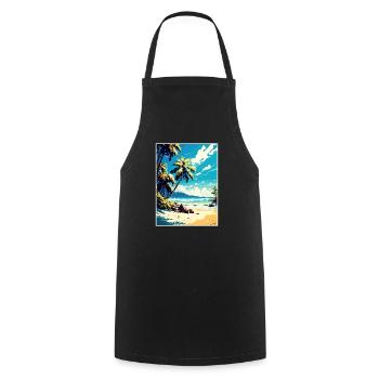 Zanzibar Tanzanie Affiche de voyage Peinture Souvenir WPA - Tablier de cuisine - noir - Devant - AI Model Male 185 dark (185cm)