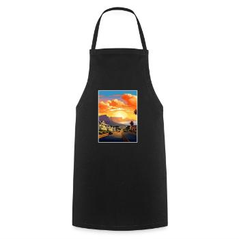Cape Town Afrique du Sud Affiche de voyage Souvenir WPA - Tablier de cuisine - noir - Devant - AI Model Male 185 dark (185cm)
