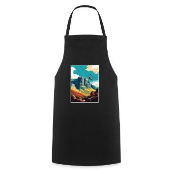 Table Mountain South Africa Travel Poster Souvenir - Cooking Apron - black - Front - AI Model Male 185 dark (185cm)