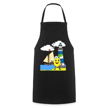 marin citron aigre marins marins marins - Tablier de cuisine - noir - Devant - AI Model Male 185 dark (185cm)