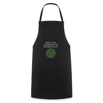 Quel est l’algorithme pour devenir riche ? Drôle - Tablier de cuisine - noir - Devant - AI Model Male 185 dark (185cm)