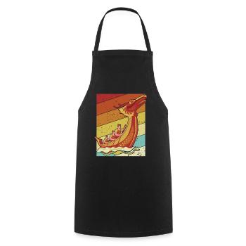 Retro Paddler Drummer Team Lover Dragon Boat - Cooking Apron - black - Front - AI Model Male 185 dark (185cm)