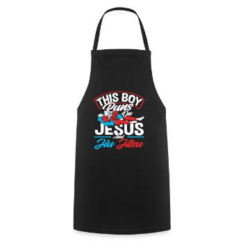 Dieser Junge Lebt Für Jesus Und Jiu Jitsu - Kochschürze - Schwarz - Vorne - AI Model Male 185 dark (185cm)